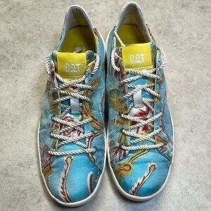 CAT Caterpillar Women’s Multicolor Fabric Sneakers Blue Pattern Sz 8